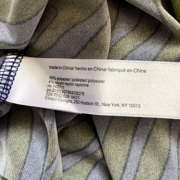 NWT Eloquii Elements Midi Shirtdress Green Blue Zebra Stripe Plus Size 18 - Picture 9 of 9